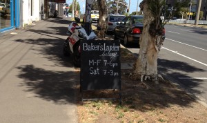 The Baker's Larder signage on St Kilda Road