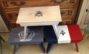New life for old stools, Chalk PaintTM with stencils