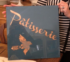 Chalk PaintTM straight onto glass with copper leaf