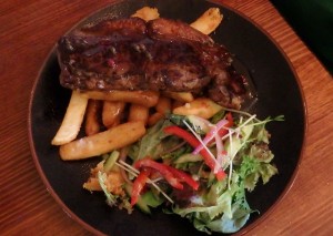 Porterhouse steak with chips