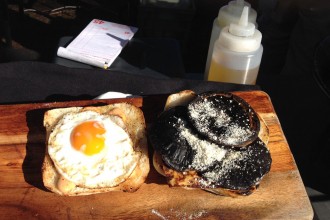 Stick with the mushroom & egg