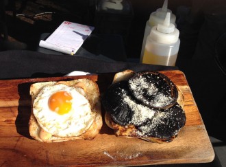 Stick with the mushroom & egg