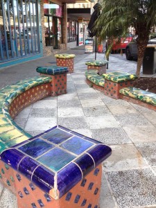 Seating corner of Carlisle and Acland Street