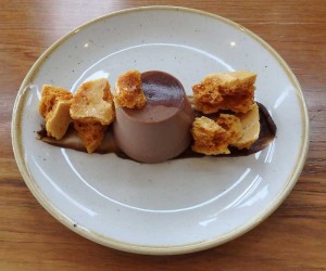 Panna Cotta with Honeycomb and Liquorice  Puree