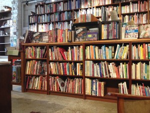 Books everywhere for hours of browsing at Books for Cooks new location