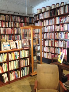 Walls of cooking books at Books for Cooks