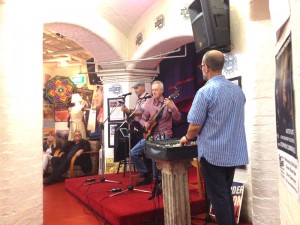Mike Rudd performing at Basement Discs