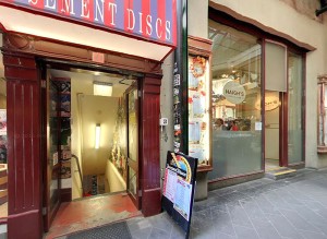 Steps from The Bock Arcade to Basement Discs